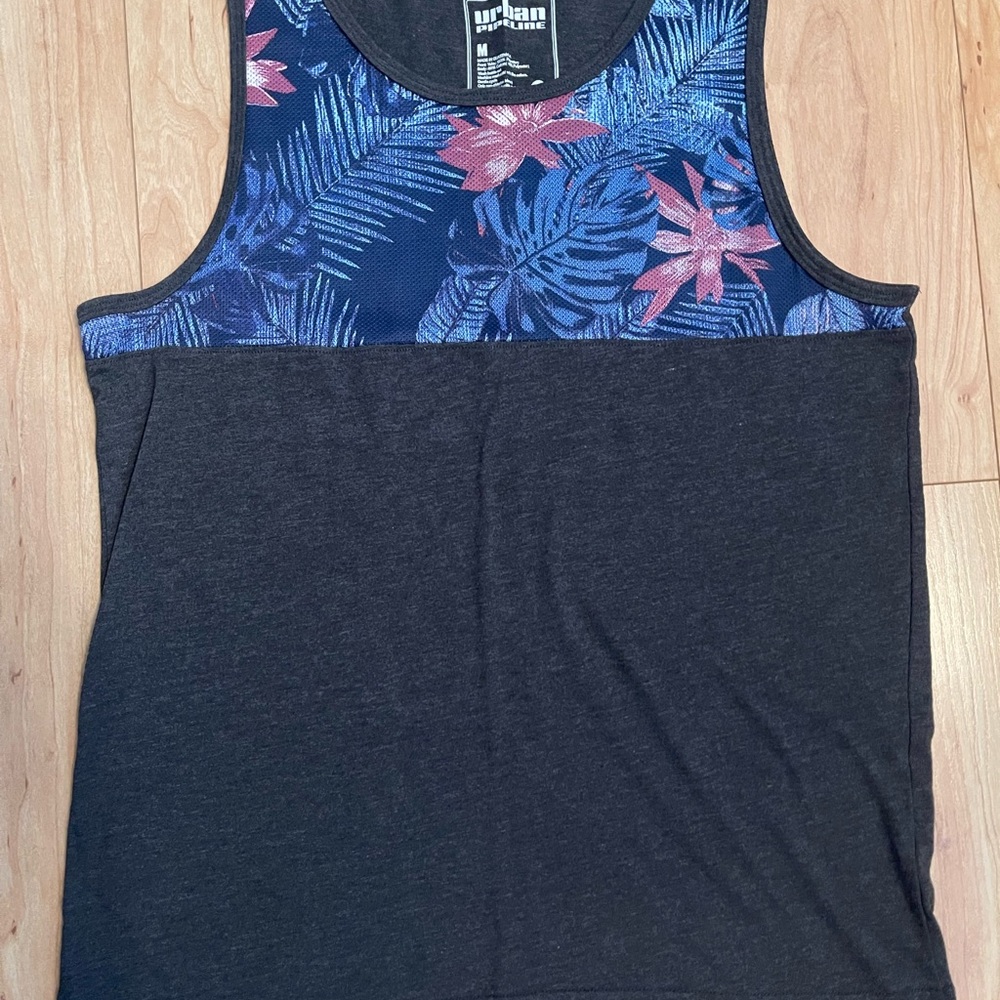 Urban Pipeline Women's Tropical Tank Top - Black and Blue